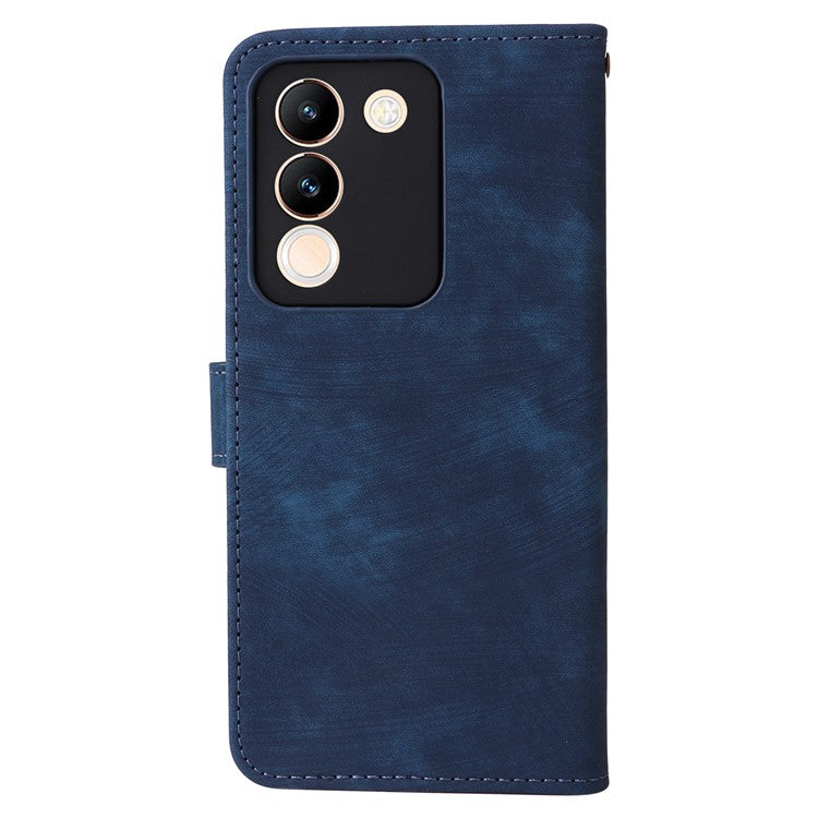 For vivo V29e (Global) 5G / Y200 (India) 5G Case RFID Blocking Wallet Stand Cover with Strap - Blue