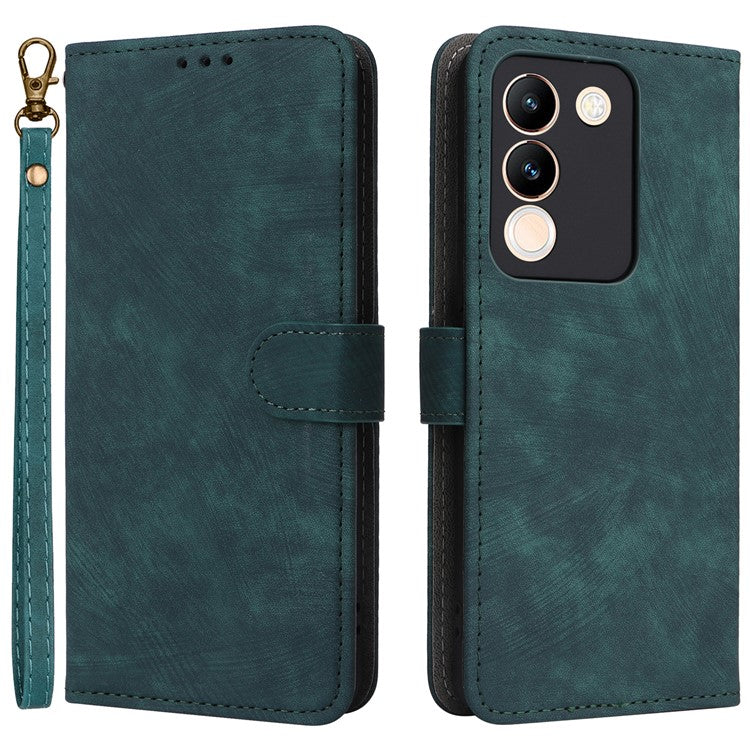 For vivo V29e (Global) 5G / Y200 (India) 5G Case RFID Blocking Wallet Stand Cover with Strap - Green