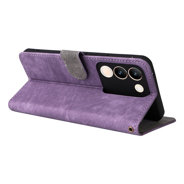 For vivo V29e (Global) 5G / Y200 (India) 5G Case RFID Blocking Wallet Stand Cover with Strap - Purple