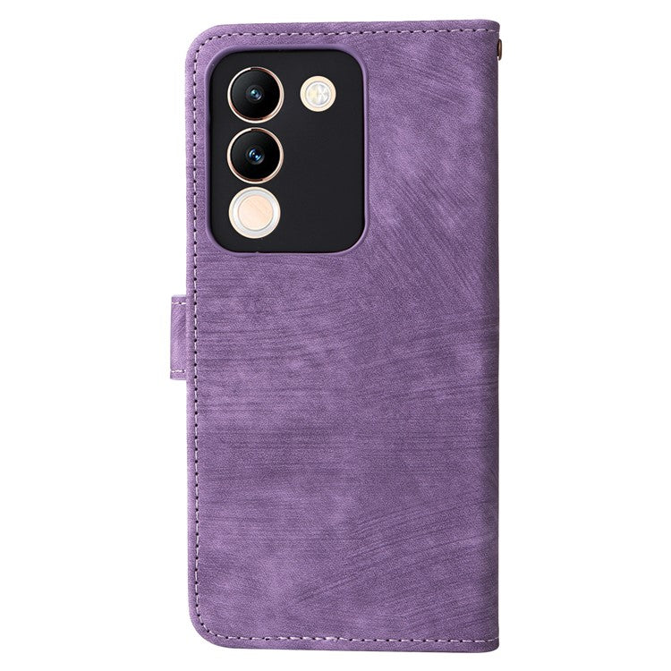 For vivo V29e (Global) 5G / Y200 (India) 5G Case RFID Blocking Wallet Stand Cover with Strap - Purple