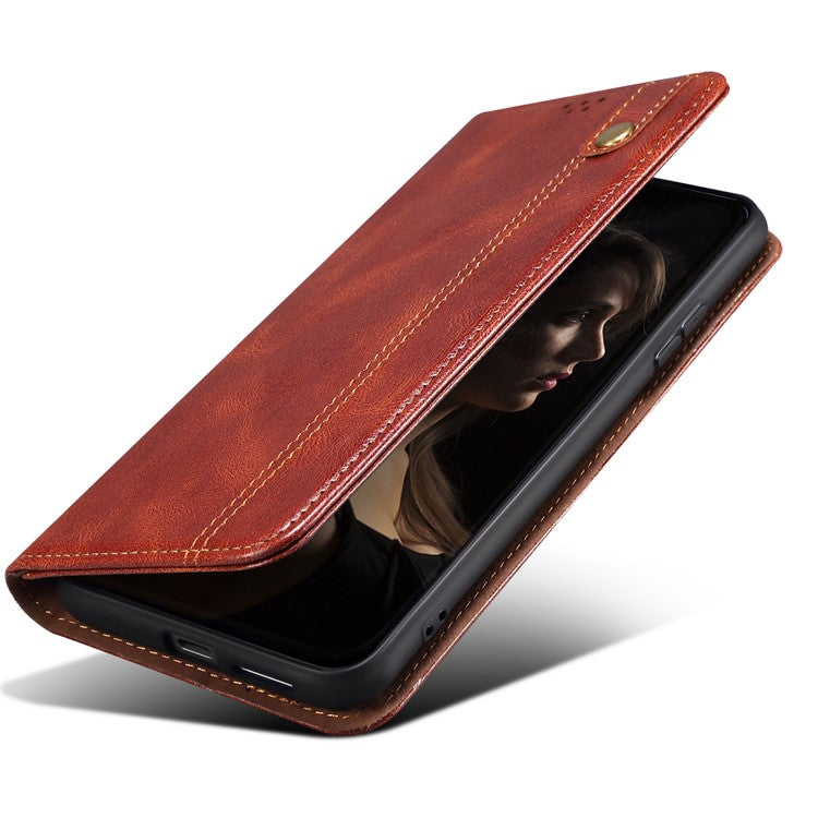 For vivo Y200 (India) 5G Case Stand Wallet PU Leather Anti-Scratch Phone Cover - Brown