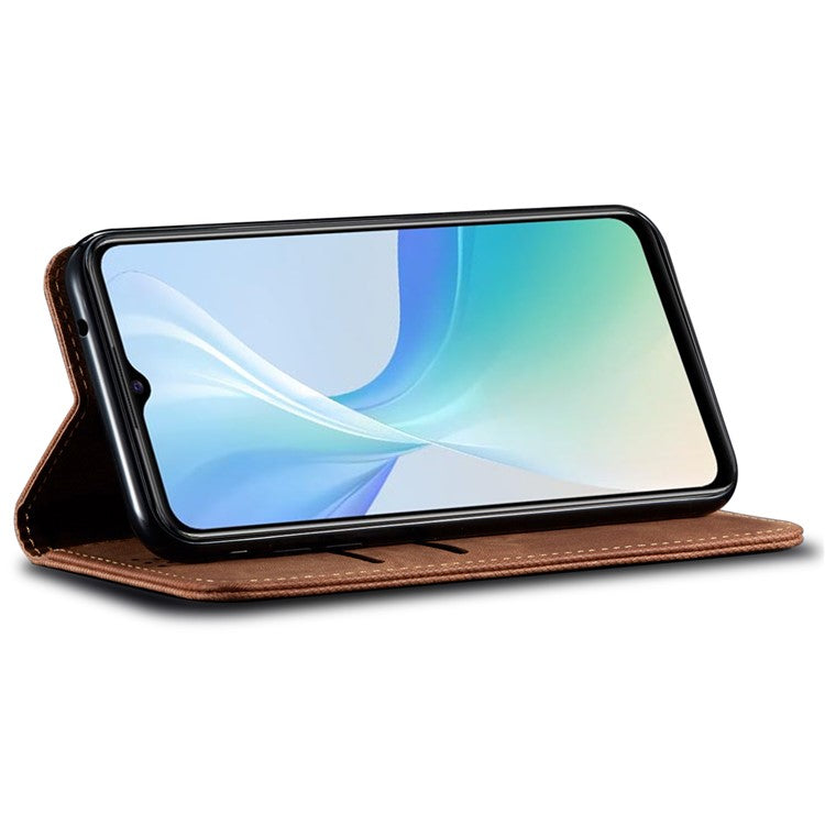 For vivo Y200 (India) 5G Wallet Phone Case Slim-Fit Phone Shell PU Leather Cell Phone Cover - Coffee