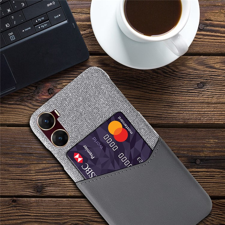 For vivo V29e (Global) 5G / Y200 (India) 5G Cover Cloth Texture Wholesale Cell Phone Cases - Grey