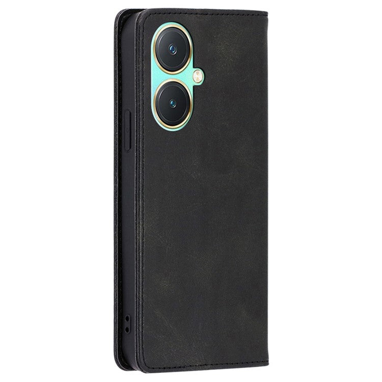 For vivo Y27 4G Case Calf Texture PU Leather Wallet Phone Cover - Black