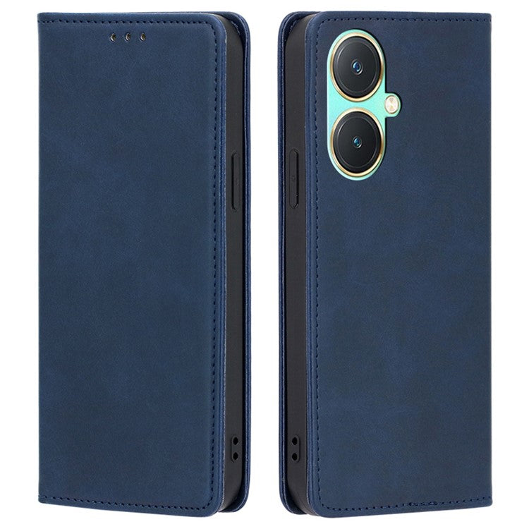 For vivo Y27 4G Case Calf Texture PU Leather Wallet Phone Cover - Sapphire