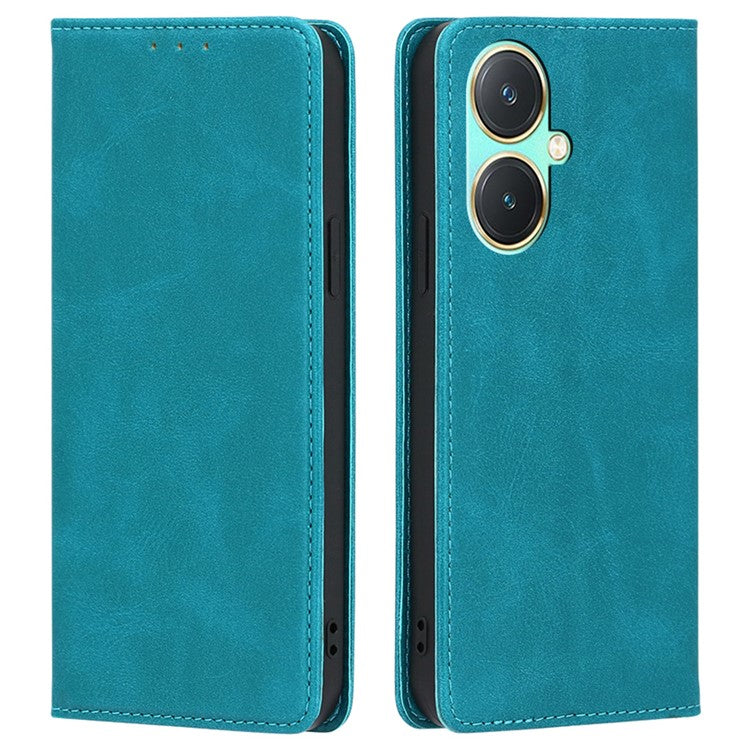 For vivo Y27 4G Case Calf Texture PU Leather Wallet Phone Cover - Baby Blue