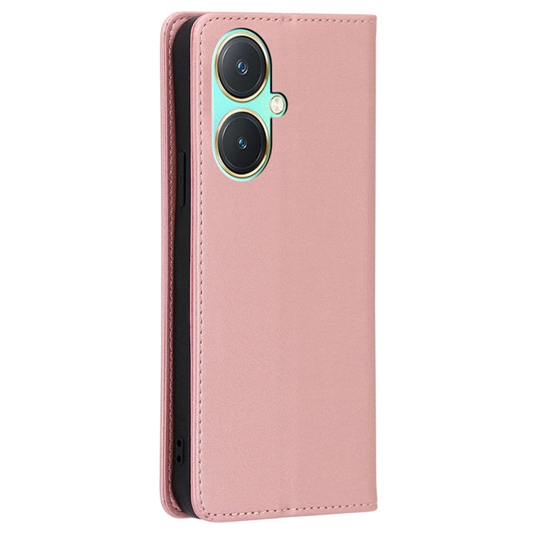 For vivo Y27 4G Case Calf Texture PU Leather Wallet Phone Cover - Rose Gold