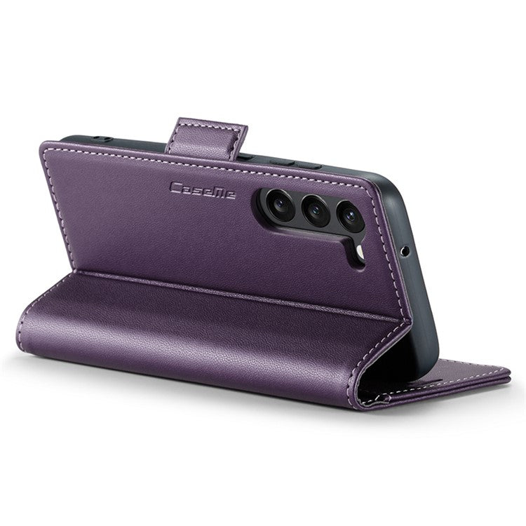 CASEME 023 Series For Samsung Galaxy S24 Case PU Leather RFID Blocking Smart Phone Protector - Purple