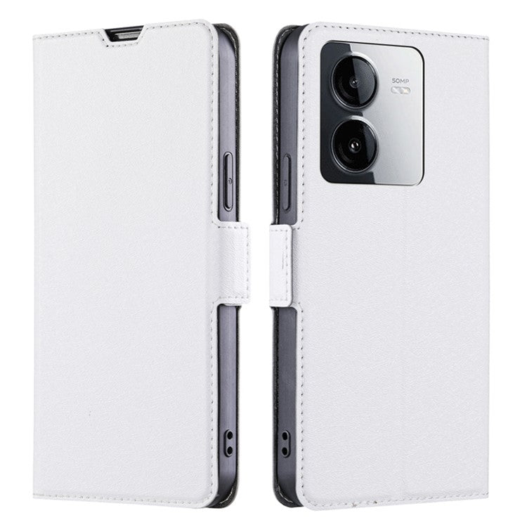 For vivo iQOO Z8x 5G / Y78t 5G Leather Case Card Holder Anti-drop Phone Cover - White