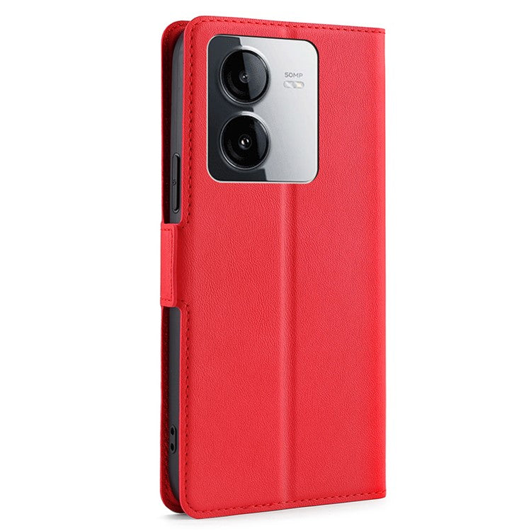 For vivo iQOO Z8x 5G / Y78t 5G Leather Case Card Holder Anti-drop Phone Cover - Red