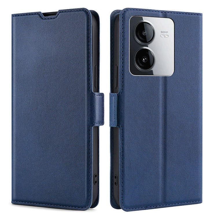 For vivo iQOO Z8x 5G / Y78t 5G Leather Case Card Holder Anti-drop Phone Cover - Blue