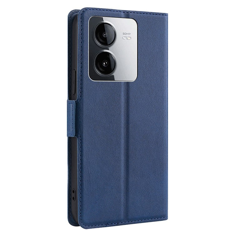 For vivo iQOO Z8x 5G / Y78t 5G Leather Case Card Holder Anti-drop Phone Cover - Blue