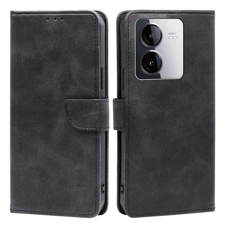 For vivo iQOO Z8x 5G / Y78t 5G Wallet Phone Case PU Leather Flip Cover - Black