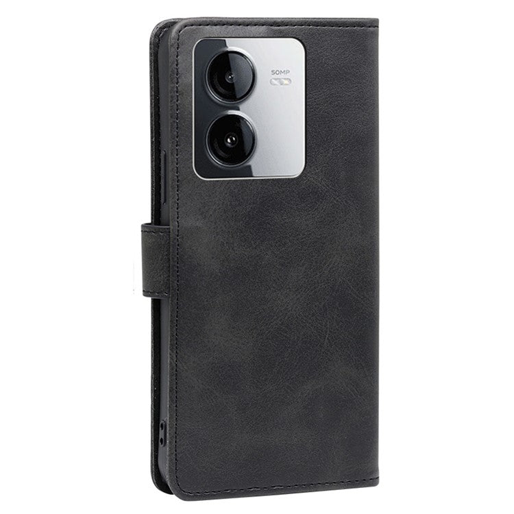 For vivo iQOO Z8x 5G / Y78t 5G Wallet Phone Case PU Leather Flip Cover - Black