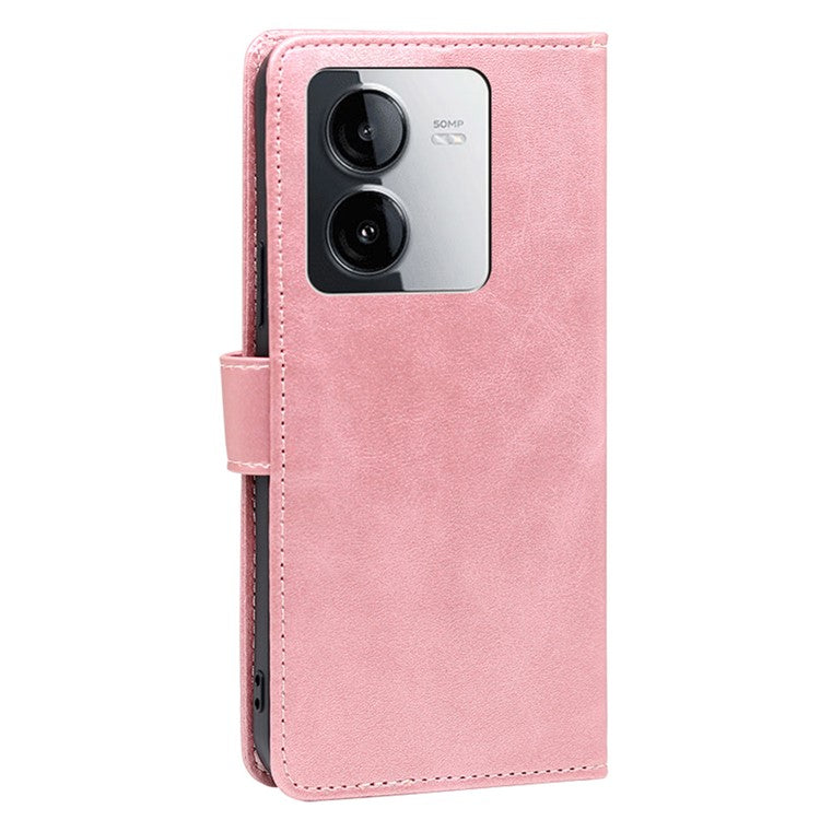 For vivo iQOO Z8x 5G / Y78t 5G Wallet Phone Case PU Leather Flip Cover - Rose Gold