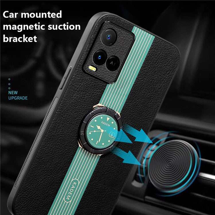 KADEM For vivo Y21 / Y33s / Y21s / Y21t 4G / Y21e 4G / Y21a 4G / Y33t 4G / T1x (India) 4G Kickstand Case TPU+Acrylic Phone Shell - Green