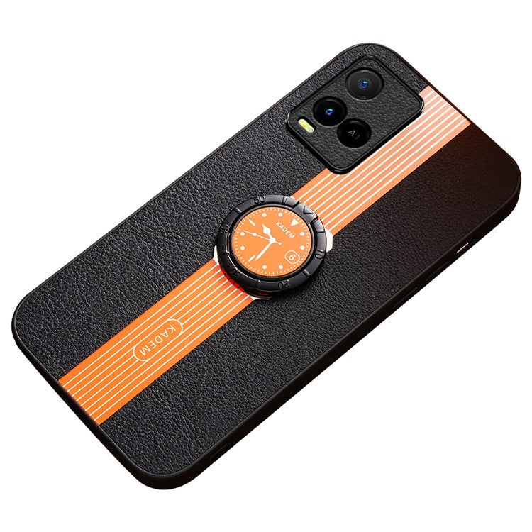 KADEM For vivo Y21 / Y33s / Y21s / Y21t 4G / Y21e 4G / Y21a 4G / Y33t 4G / T1x (India) 4G Kickstand Case TPU+Acrylic Phone Shell - Orange