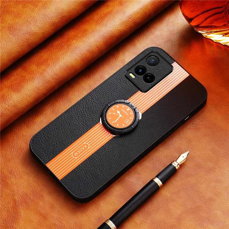 KADEM For vivo Y21 / Y33s / Y21s / Y21t 4G / Y21e 4G / Y21a 4G / Y33t 4G / T1x (India) 4G Kickstand Case TPU+Acrylic Phone Shell - Orange