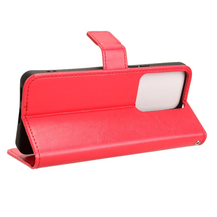 For vivo V29e (Global) 5G / Y200 (India) 5G Case Wallet Stand Crazy Horse Texture Phone Cover - Red