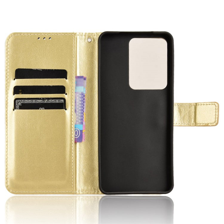 For vivo V29e (Global) 5G / Y200 (India) 5G Case Wallet Stand Crazy Horse Texture Phone Cover - Gold