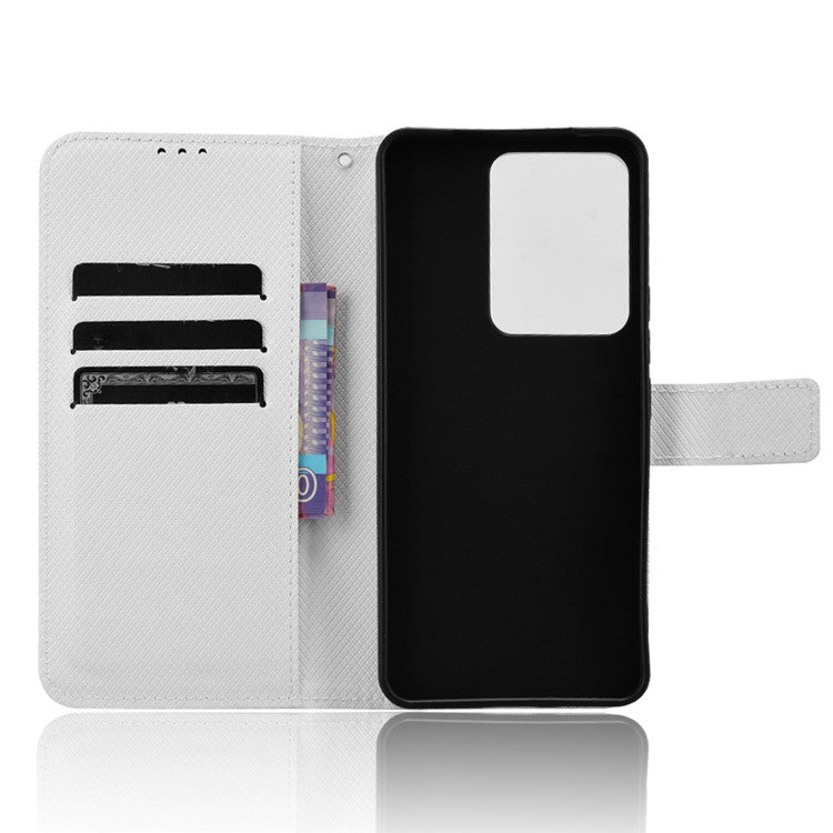 For vivo V29e (Global) 5G / Y200 (India) 5G Case Diamond Texture Leather Cover with Stand Wallet - White