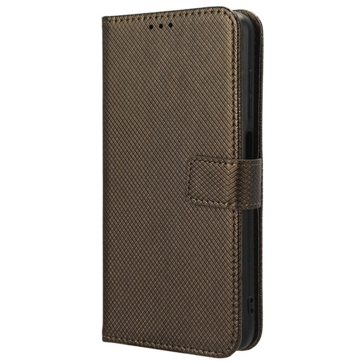 For vivo V29e (Global) 5G / Y200 (India) 5G Case Diamond Texture Leather Cover with Stand Wallet - Brown