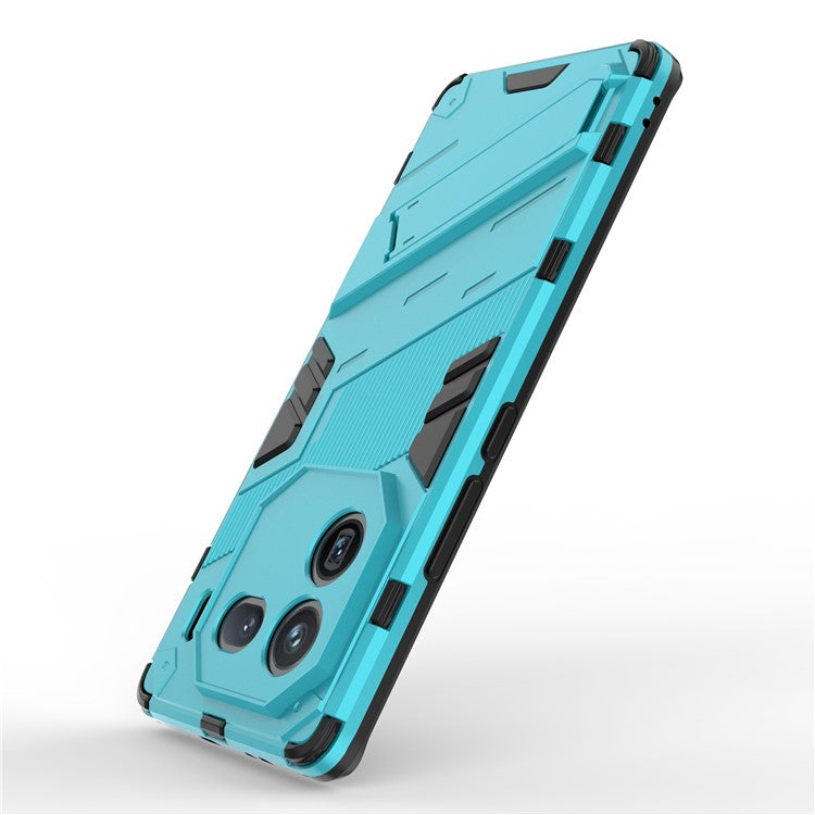 For vivo iQOO 12 Pro 5G Cell Phone Cases Anti-fall Invisible Kickstand PC+TPU Back Shell - Baby Blue