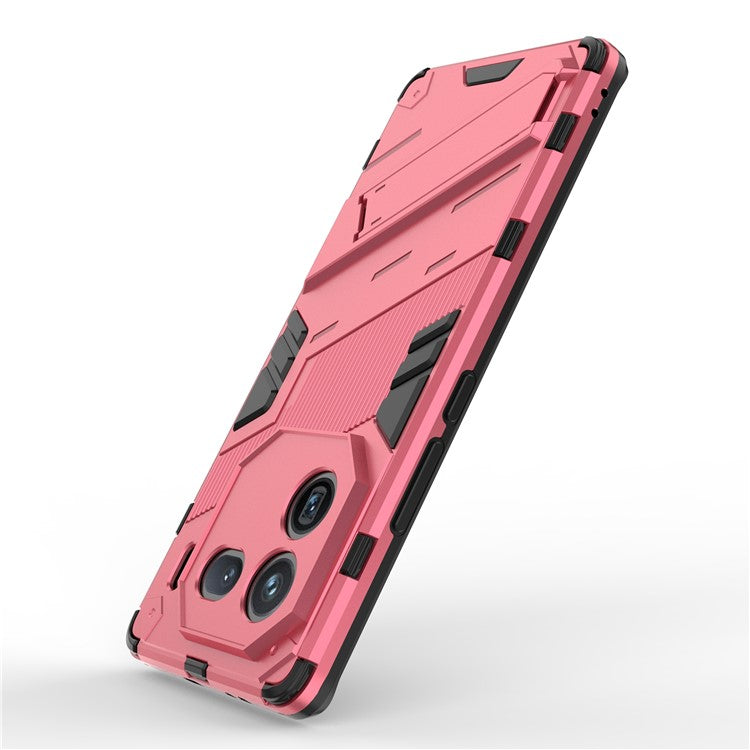 For vivo iQOO 12 Pro 5G Cell Phone Cases Anti-fall Invisible Kickstand PC+TPU Back Shell - Rose