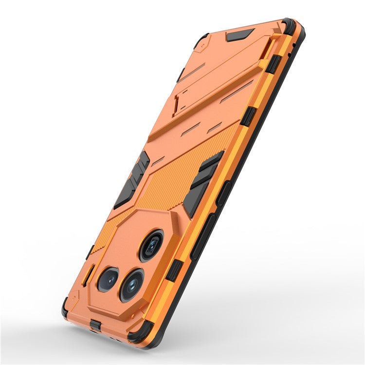 For vivo iQOO 12 Pro 5G Cell Phone Cases Anti-fall Invisible Kickstand PC+TPU Back Shell - Orange