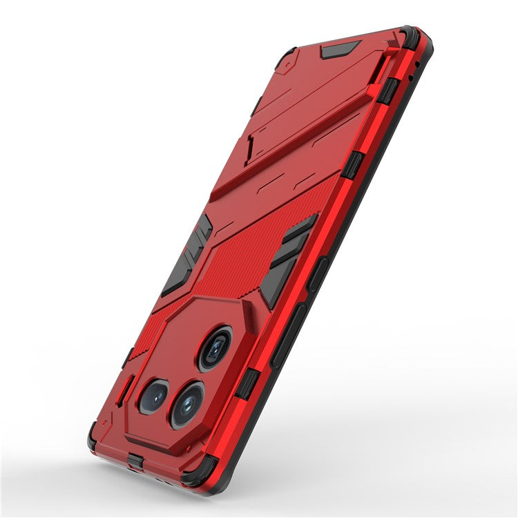 For vivo iQOO 12 Pro 5G Cell Phone Cases Anti-fall Invisible Kickstand PC+TPU Back Shell - Red