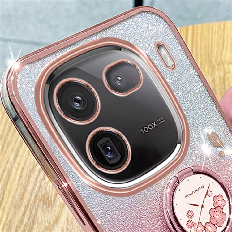 KADEM For vivo iQOO 12 Pro 5G Cover Ring Kickstand TPU Cell Phone Cases - Rose Gold