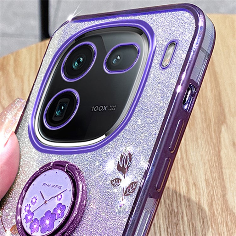 KADEM For vivo iQOO 12 Pro 5G Cover Ring Kickstand TPU Cell Phone Cases - Purple