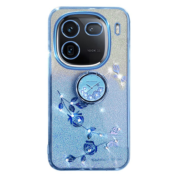 KADEM For vivo iQOO 12 Pro 5G Cover Ring Kickstand TPU Cell Phone Cases - Blue