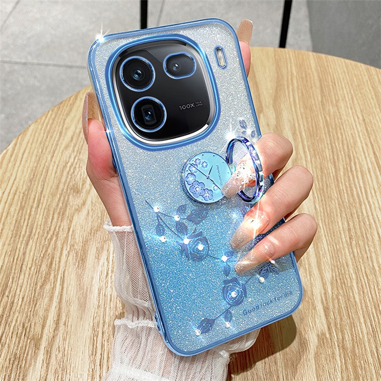 KADEM For vivo iQOO 12 Pro 5G Cover Ring Kickstand TPU Cell Phone Cases - Blue