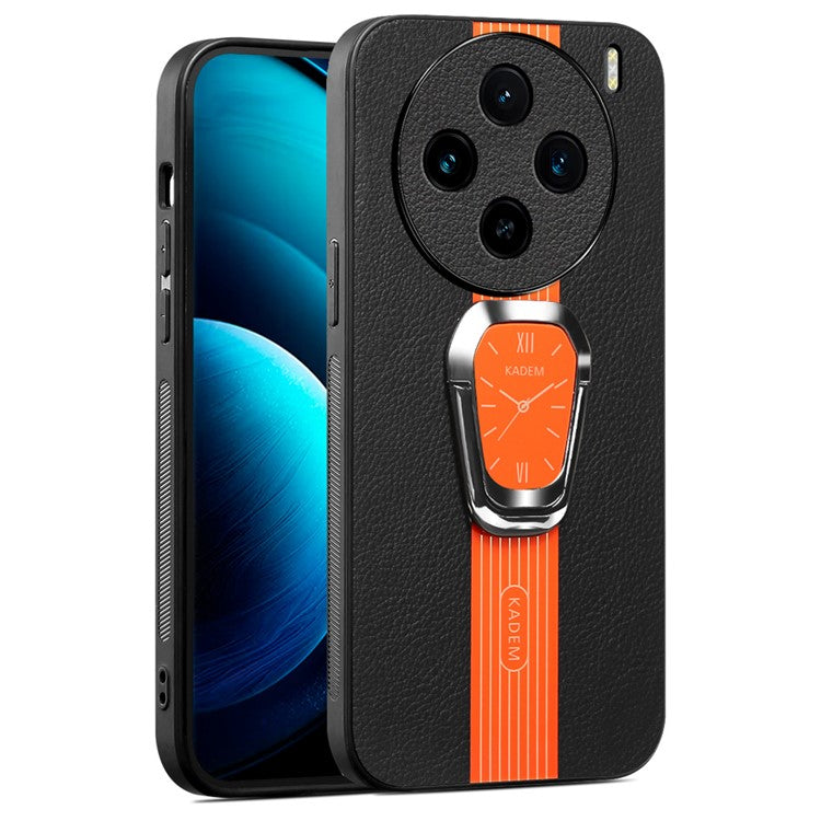 KADEM For vivo X100 Pro 5G Cell Phone Cases Electroplating Back Cover with Kickstand - Orange