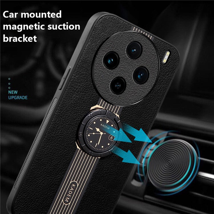 KADEM For vivo X100 Pro 5G Ring Kickstand Cell Phone Cases Back Guard Cover - Black