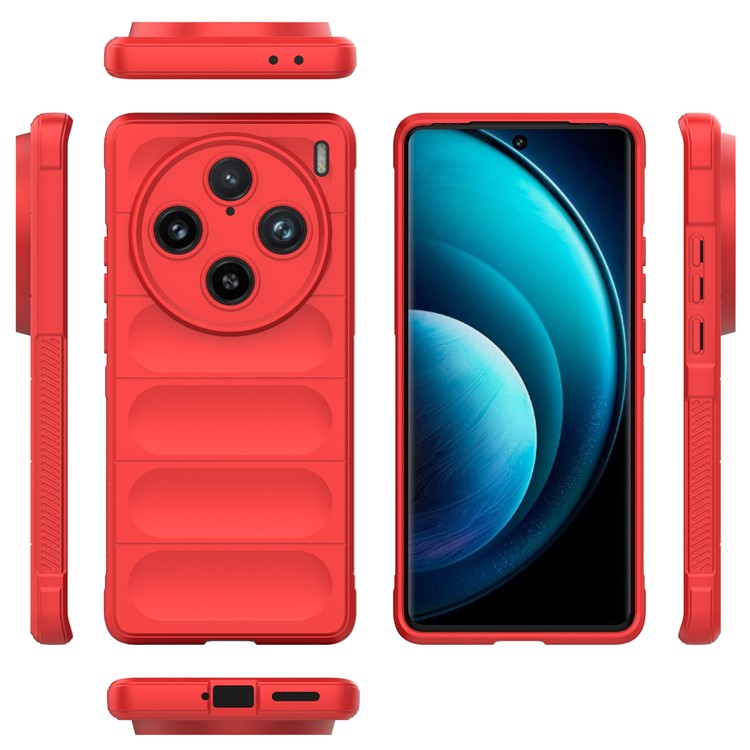 For vivo X100 Pro 5G Case Soft TPU Back Shell Rugged Cell Phone Protector Cover - Red