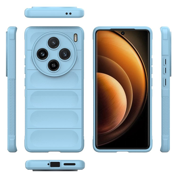 For vivo X100 5G Case Rugged Phone Protector Soft TPU Phone Back Shell Cover - Baby Blue