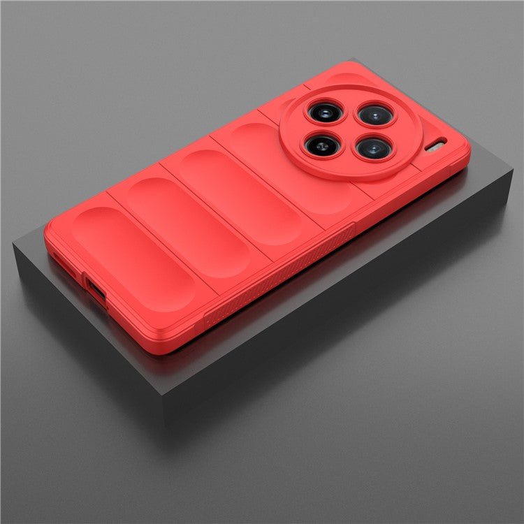 For vivo X100 5G Case Rugged Phone Protector Soft TPU Phone Back Shell Cover - Red