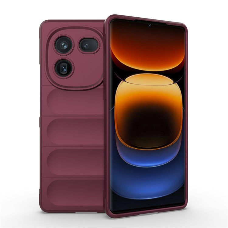 For vivo iQOO 12 Pro 5G Phone Case Soft TPU Protective Back Cover - Wine Red