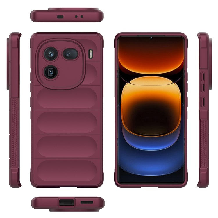 For vivo iQOO 12 Pro 5G Phone Case Soft TPU Protective Back Cover - Wine Red