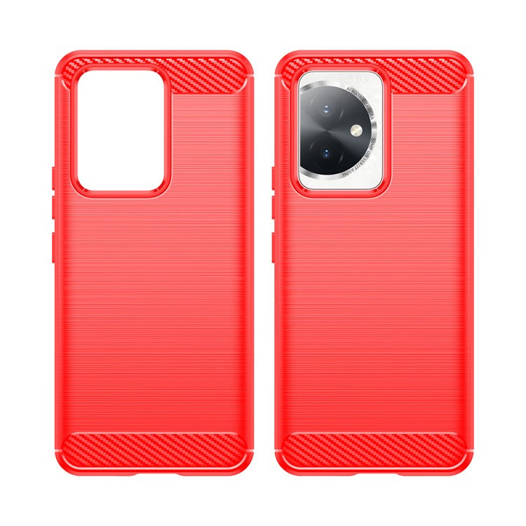 For Honor 100 5G Brushed Phone Case Anti-Scratch Soft TPU Cover - Red