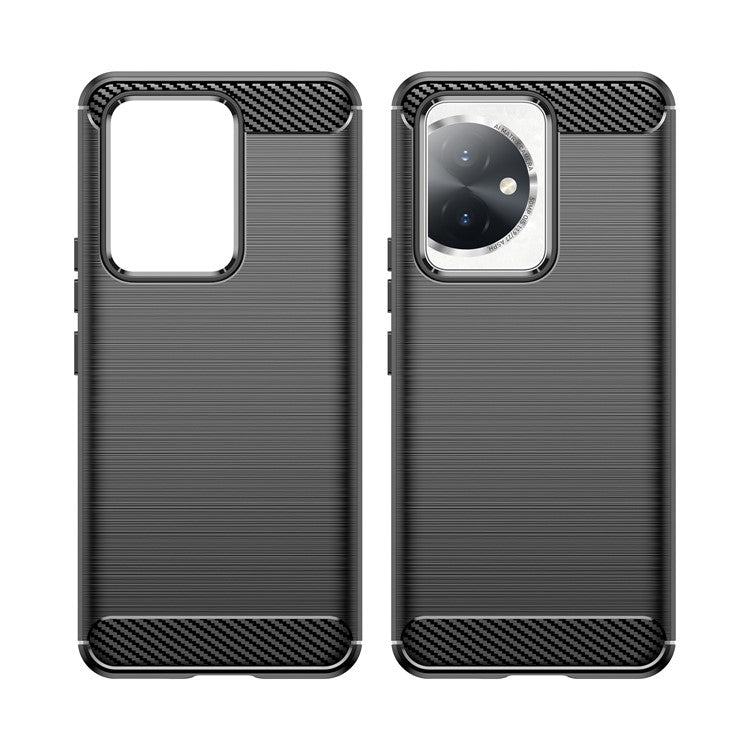 For Honor 100 5G Brushed Phone Case Anti-Scratch Soft TPU Cover - Black