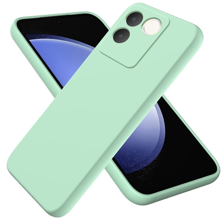 For vivo T2 Pro 5G / S17e 5G / iQOO Z7 Pro 5G Case Liquid Silicone Phone Cover with Strap - Green