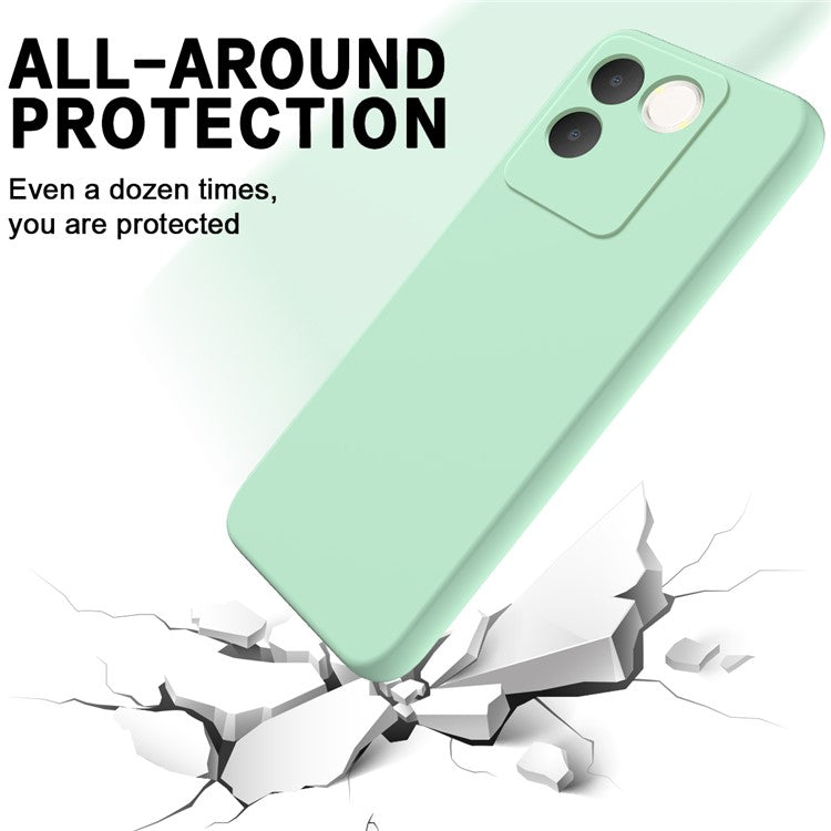 For vivo T2 Pro 5G / S17e 5G / iQOO Z7 Pro 5G Case Liquid Silicone Phone Cover with Strap - Green