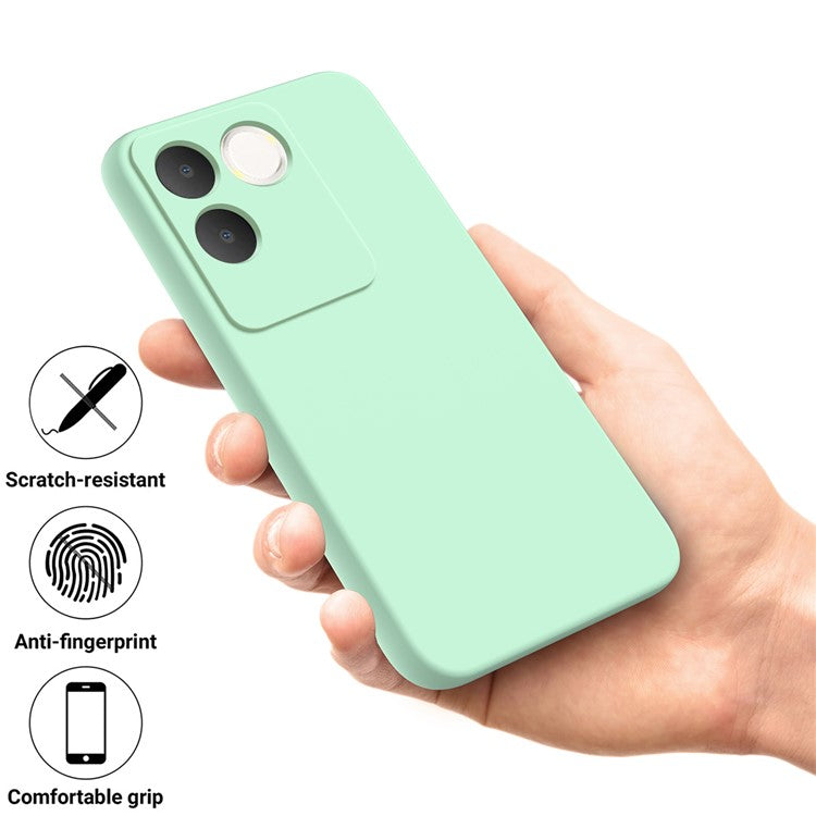 For vivo T2 Pro 5G / S17e 5G / iQOO Z7 Pro 5G Case Liquid Silicone Phone Cover with Strap - Green