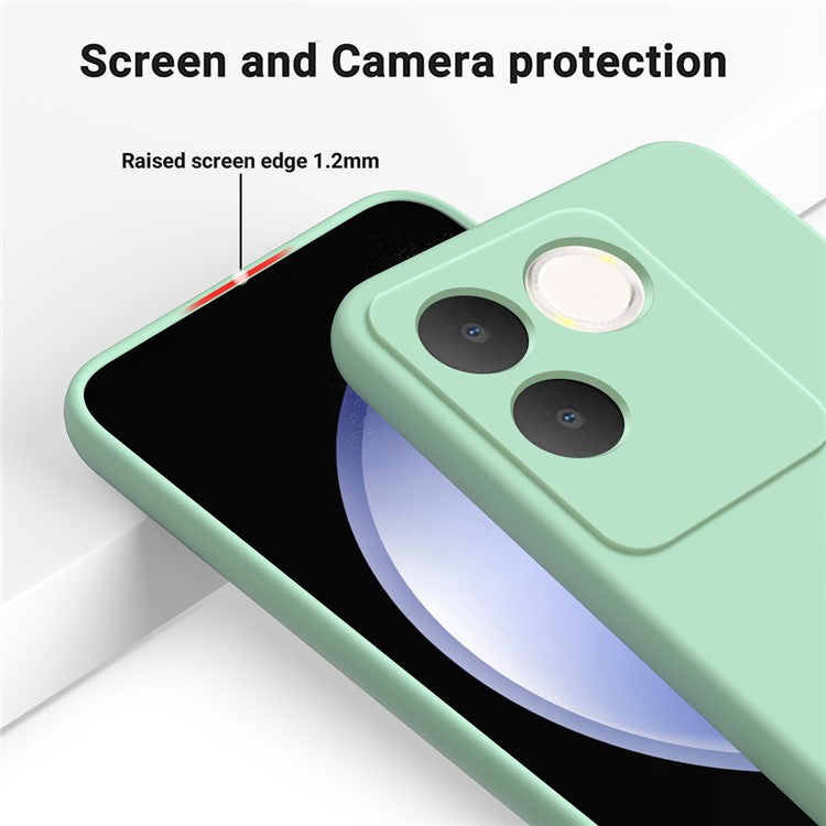 For vivo T2 Pro 5G / S17e 5G / iQOO Z7 Pro 5G Case Liquid Silicone Phone Cover with Strap - Green