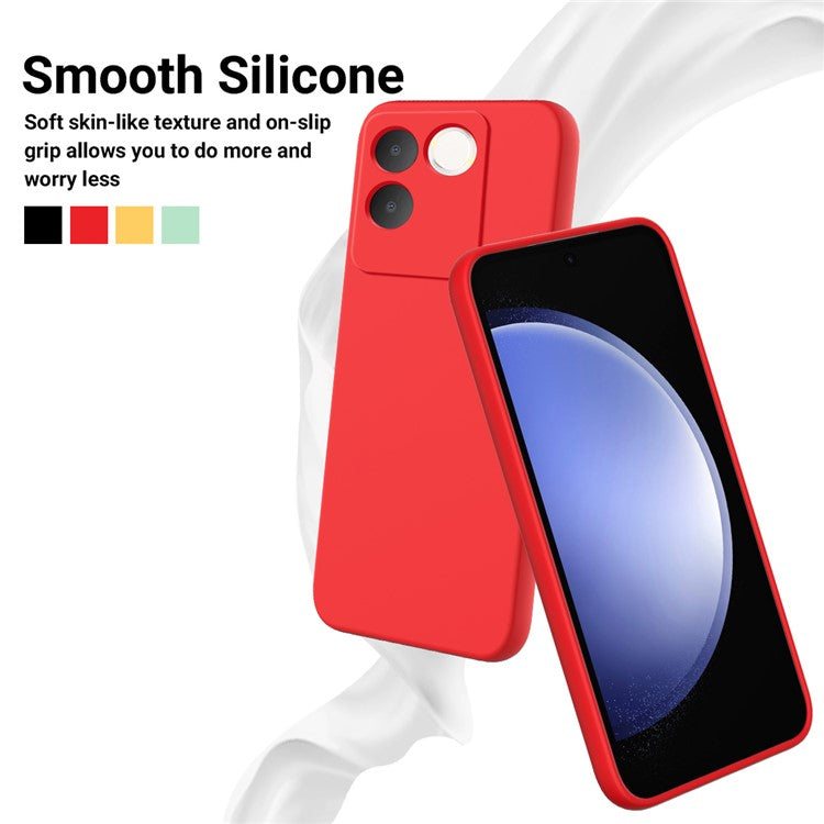 For vivo T2 Pro 5G / S17e 5G / iQOO Z7 Pro 5G Case Liquid Silicone Phone Cover with Strap - Red