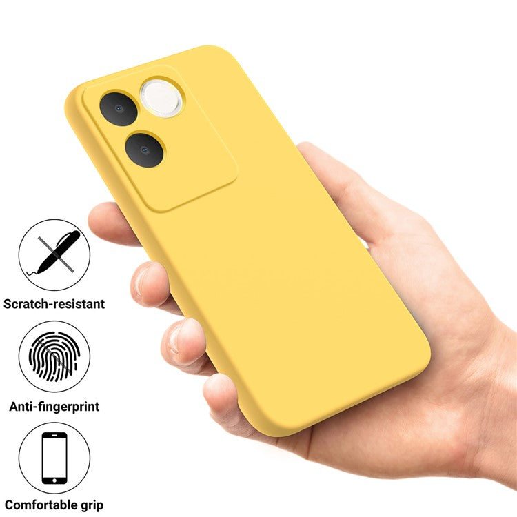 For vivo T2 Pro 5G / S17e 5G / iQOO Z7 Pro 5G Case Liquid Silicone Phone Cover with Strap - Yellow