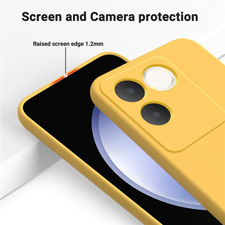 For vivo T2 Pro 5G / S17e 5G / iQOO Z7 Pro 5G Case Liquid Silicone Phone Cover with Strap - Yellow